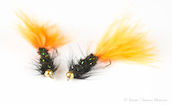 Sissos Wooly Bugger Leech Black/Orange #8 2kpl