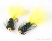 Sissos Wooly Bugger Leech Black/Yellow #8 2kpl