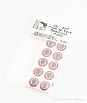 Hareline 3/8'' Oval 3D Eyes Red/Black