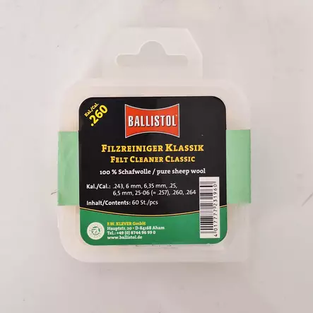 Ballistol 6-6,5mm (.260)puhdistustulppa - Huopatulpat - 4017777231960 - 1