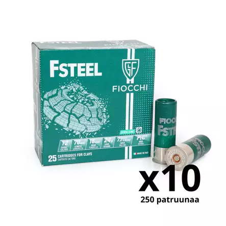 Fiocchi F Steel 24g 12/70/16 no:7 Trap - 12/70 Trap / Skeet haulikonpatruunat - 762344089010_250 - 1