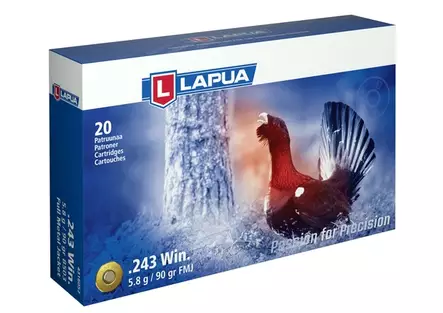 Lapua .243 Win. FMJ 5,8 g - .243 Winchester kiväärinpatruunat - 6418267102520 - 2