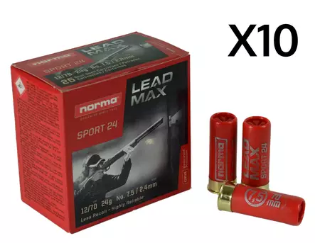 Norma Trap Lead Max 24g #7,5 250ptr/ltk - 12/70 Trap / Skeet haulikonpatruunat - 18436587335980 - 1