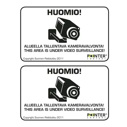 Valvontakyltti ja ikkunatarrat - Riistakameran tarvikkeet - 6438103003170 - 2