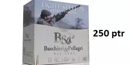 BP Valle Light Steel 12/70 28g 3,1mm 250 ptr - 12 cal. teräs haulikonpatruunat - 8034134049996_250 - 1