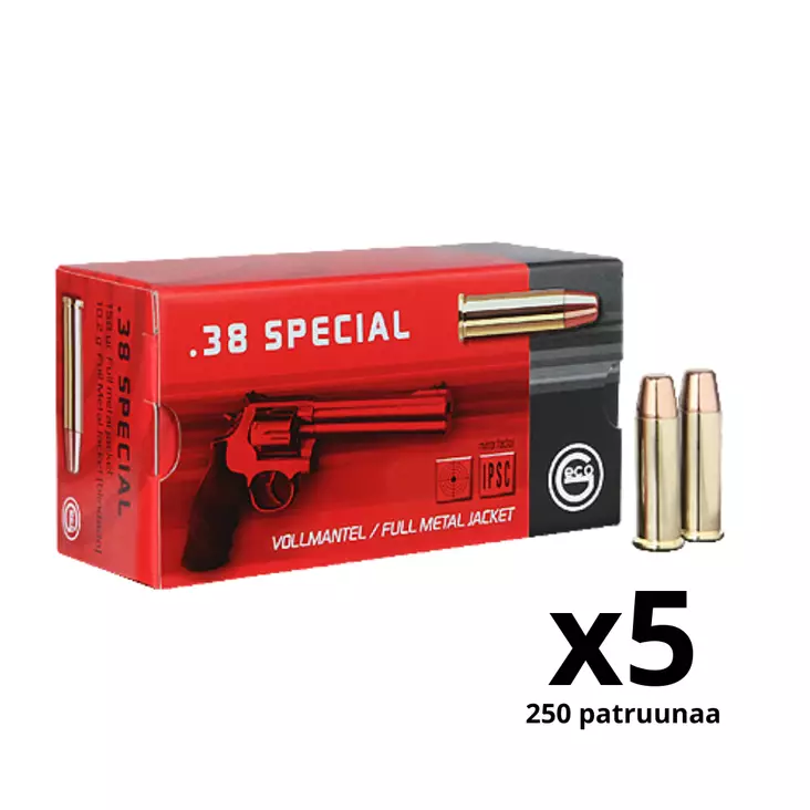Geco 38 SPL FMJ Flat-Nose 10,2g - Revolverinpatruunat .38 /.357 - 4000294177163_250 - 1