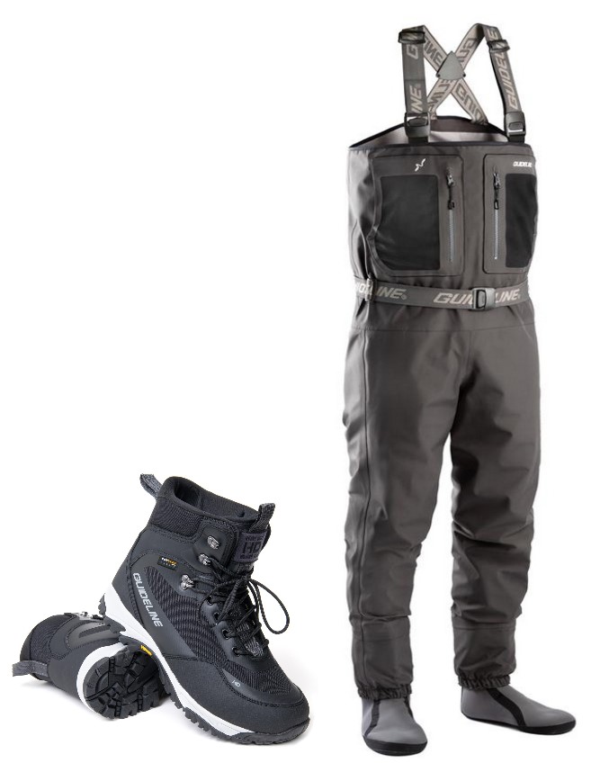 Guideline Laxa 2.0 kahluuhousut ja Guideline HD Vibram kahluukengät -kahluupaketti - Kahluuhousu + kenkä -tarjouspaketit - LaxaSGHD10 - 1