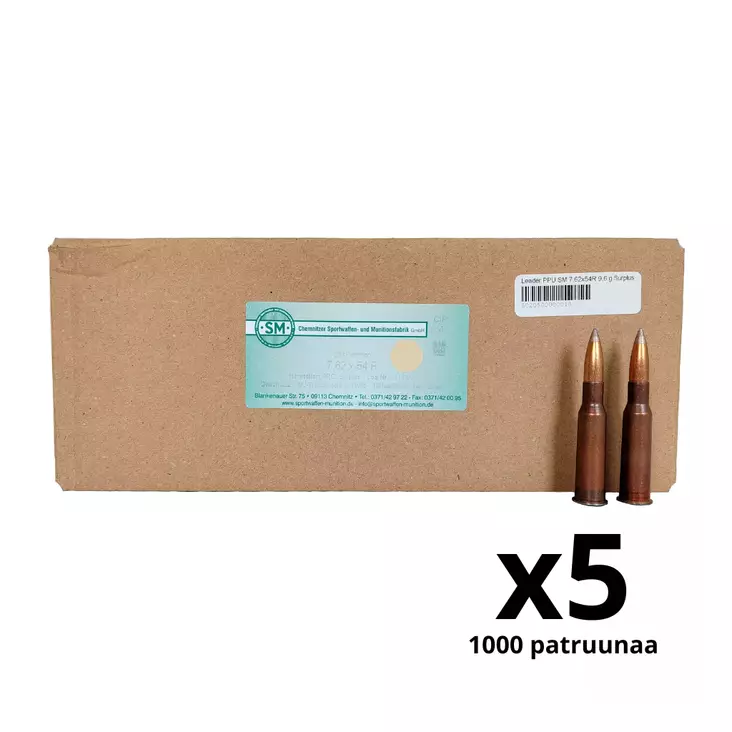 Leader PPU SM 7,62x54R 9,6 g Surplus - 7,62x53R kiväärinpatruunat - 5020500000018_1000 - 1