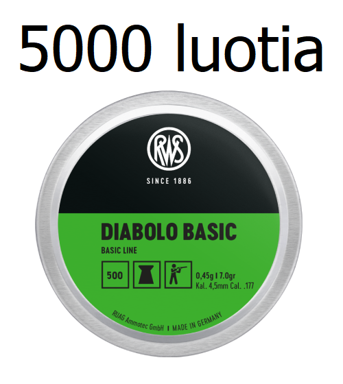 RWS Diabolo Basic 4,5mm 0,45g 10 ras. - 4,5 mm luodit - 4000294150920_10 - 1