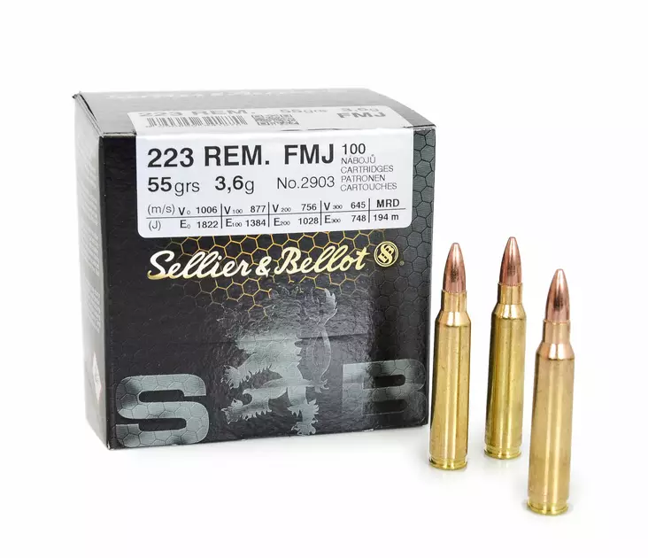 S&B .223 Rem. FMJ 3,6 g - .223 Remington kiväärinpatruunat - 8590690341870 - 2