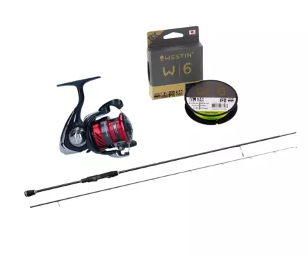 Westin W2 Streetstick vapa + Daiwa Ninja 1000 kela + Westin W6 kuitusiima -virvelisetti - Virvelisetit - 57075494915081 - 1