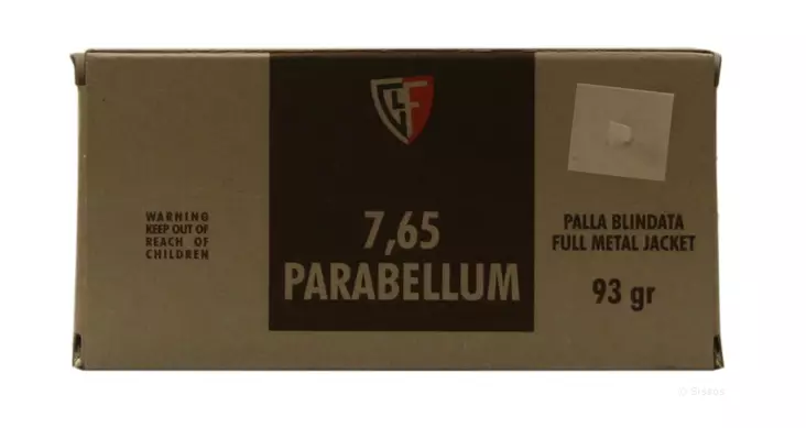 Fiocchi 7,65 Parabellum 6,0g FMJ - Muut pistoolin ja revolverin patruunat - 762344001531 - 1