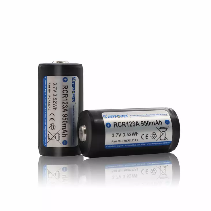 Keeppower RCR123A akku 3,7V 950 mAh - Koiratutkien lisävarusteet - 111001050001 - 1