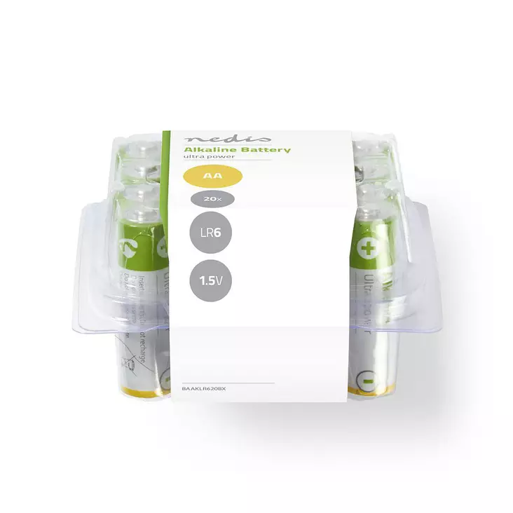 Nedis alkaliparisto AA 1,5V 20kpl/pkt - Riistakameran tarvikkeet - 5412810266791 - 1