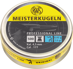 RWS Meisterkugeln 4,5mm LP 0,45g - 4,5 mm luodit - 4000294154461 - 1