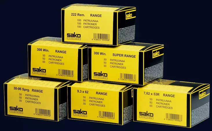 Sako 9,3x62 Range FMJ 15,0 g - 9,3x62  kiväärinpatruunat - 6438053186381 - 1