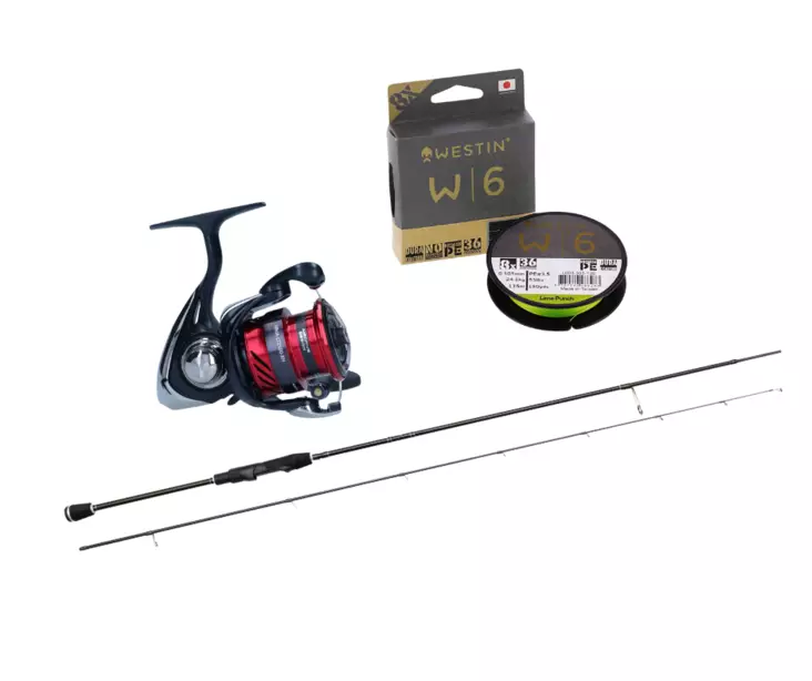 Westin W2 Streetstick vapa + Daiwa Ninja 1000 kela + Westin W6 kuitusiima -virvelisetti - Virvelisetit - 57075494915081 - 1
