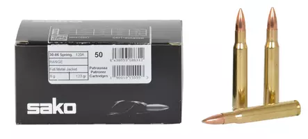 Sako 30-06 Sprg. Range FMJ 120A 8.0 g - .30-06 Springfield kiväärinpatruunat - 6438053186312 - 4