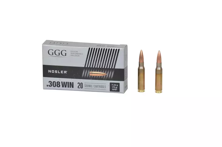 GGG .308 Win. HPBT 11,3 g Nosler - .308 Winchester kiväärinpatruunat - 4779032300322 - 1