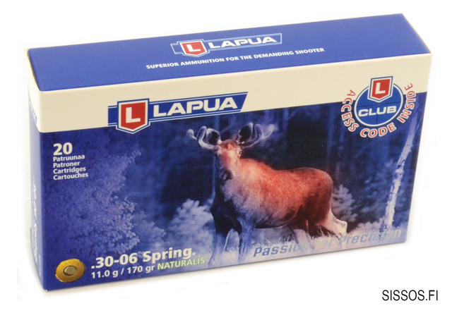 Lapua 30-06 Sprg. Naturalis 11,0 g - .30-06 Springfield kiväärinpatruunat - 6418267103442 - 2