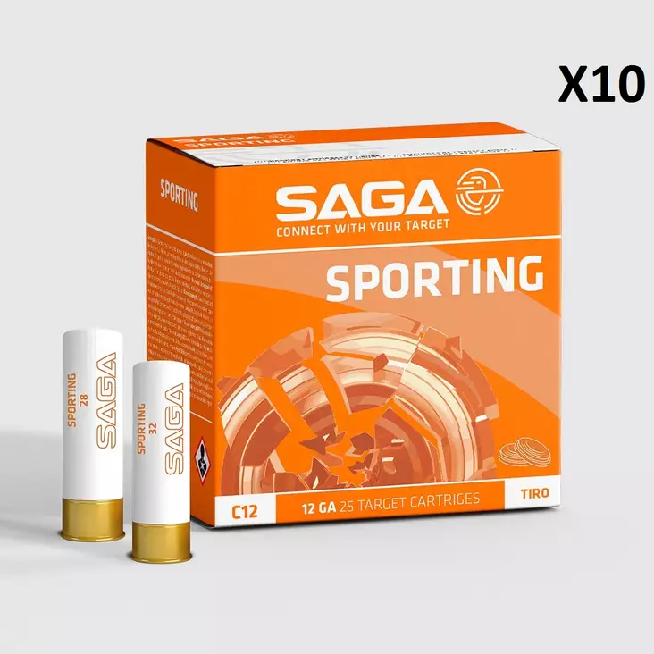 Saga Sporting 12/70 28g #7,5 250ptr - 12/70 Trap / Skeet haulikonpatruunat - 18435101622872 - 3