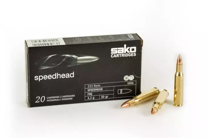 Sako .222 Rem. FMJ Speedhead 3,2 g - .222 Remington kiväärinpatruunat - 6438053999912 - 1