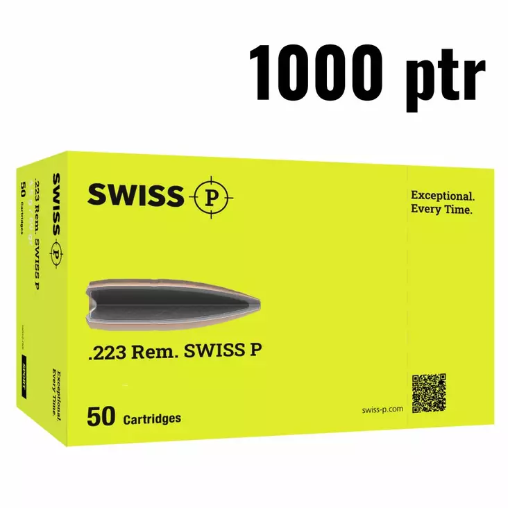 Swiss P DS-1 .223 Rem. FMJ 3,56 g - .223 Remington kiväärinpatruunat - 7640231350142 - 1