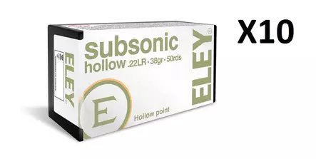 Eley .22LR Subsonic HP 2,46g 317m/s - .22 LR pienoiskiväärinpatruunat - 504010003 - 1