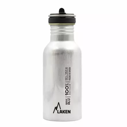 Laken Basic Flow Cap alumiininen juomapullo 0,6L, hopea - Retkiruokailu - 8412544058553 - 1