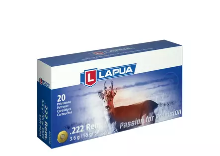 Lapua .222 Rem. Soft Point 3,6 g - .222 Remington kiväärinpatruunat - 6418267101523 - 2