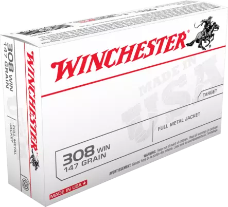 Winchester .308 Win. FMJ 9,5 g - .308 Winchester kiväärinpatruunat - 020892212633 - 1