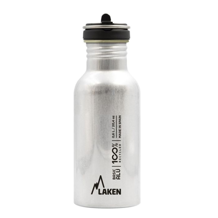 Laken Basic Flow Cap alumiininen juomapullo 0,6L, hopea - Retkiruokailu - 8412544058553 - 1