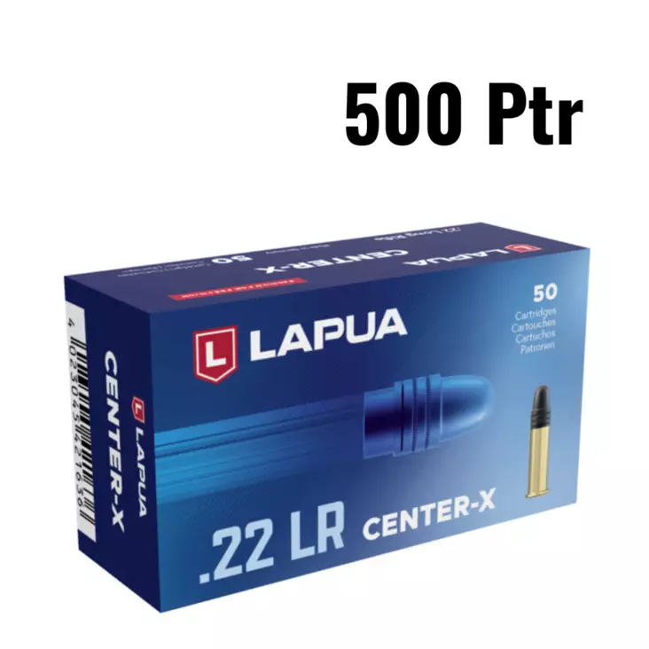 Lapua .22 LR Center-X 2,59g 327m/s - .22 LR pienoiskiväärinpatruunat - 4023045422633 - 1