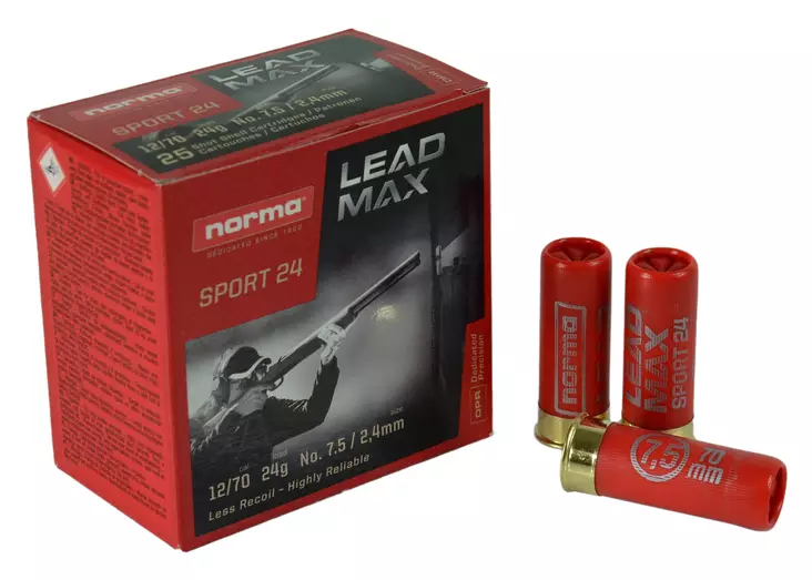 Norma Trap Lead Max 24g #7,5 25ptr/ras - 12/70 Trap / Skeet haulikonpatruunat - 8436587335983 - 1
