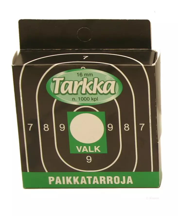 Paikkatarra 16 mm valk., 1000kpl ras - Paikkatarrat - 6410362412153 - 1