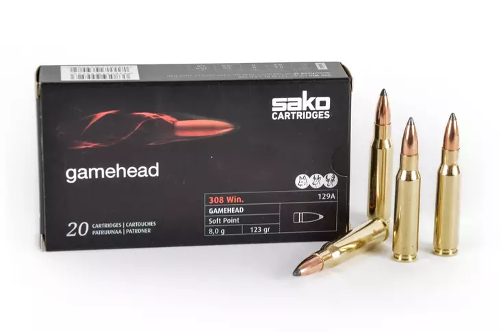Sako .308 Win. SP Gamehead 8,0 g - .308 Winchester kiväärinpatruunat - 6438053999523 - 1