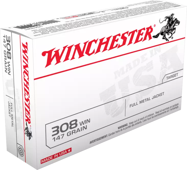 Winchester .308 Win. FMJ 9,5 g - .308 Winchester kiväärinpatruunat - 020892212633 - 1