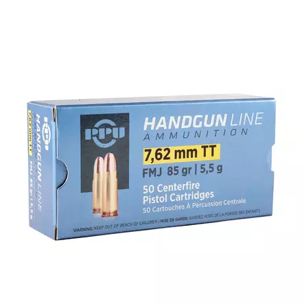 PPU 7,62 Tokarev FMJ 5,5g 50 kpl - Muut pistoolin ja revolverin patruunat - 8605003813194 - 2