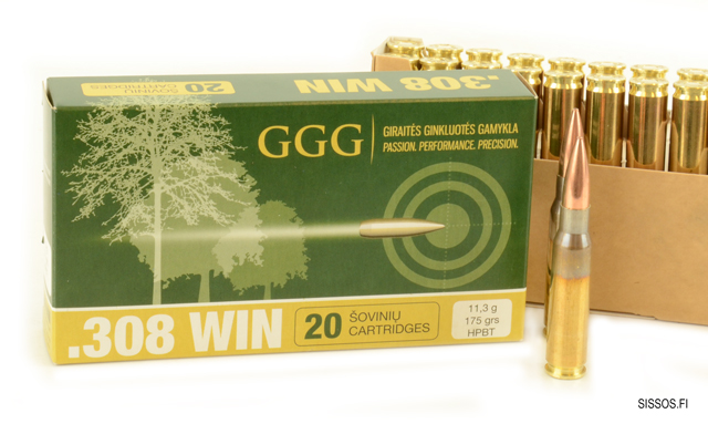 GGG .308 Win. HPBT 11,3 g Sierra - .308 Winchester kiväärinpatruunat - 4779032300124 - 1