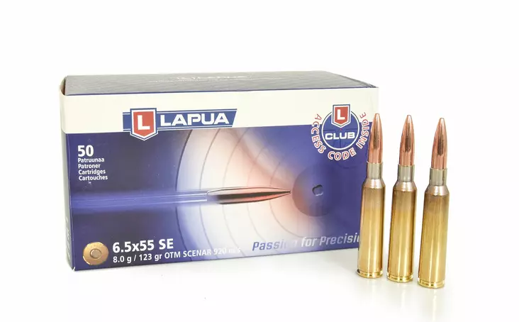 Lapua 6,5x55 SE Scenar 8,0 g 920 m/s - 6,5x55SE kiväärinpatruunat - 6418267103114 - 2