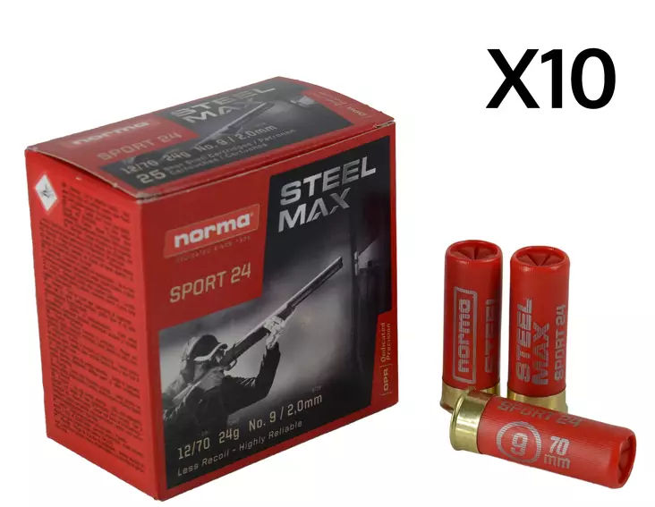 Norma Skeet Steel Max 24g #9 250ptr/ltk - 12/70 Trap / Skeet haulikonpatruunat - 18436587335904 - 1