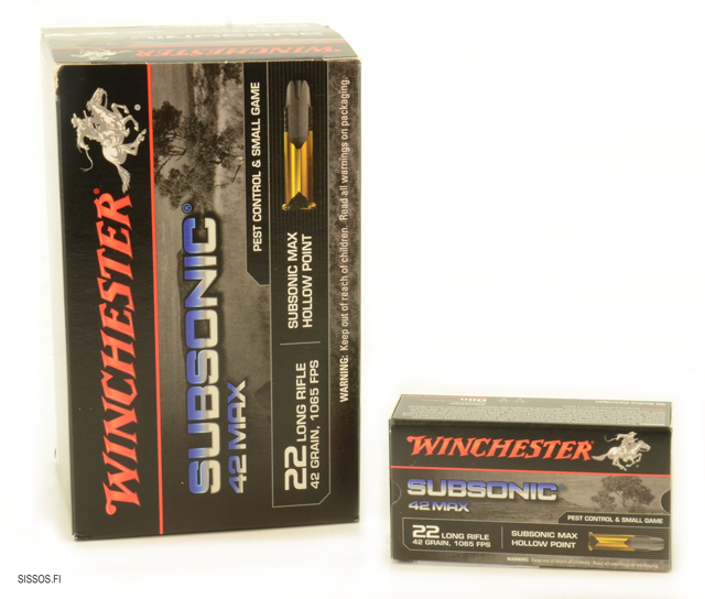 Winchester .22 LR Subsonic Max HP - .22 LR pienoiskiväärinpatruunat - 020892103344 - 1