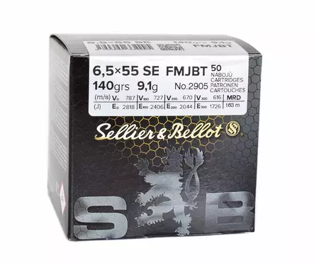 Sellier & Bellot 6,5x55 SE FMJBT 9,1 g - 6,5x55SE kiväärinpatruunat - 8590690334995 - 3