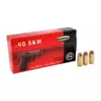 Geco 40 S&W FMJ Flat-Nose 11,7g pistoolipatruuna - Muut pistoolin ja revolverin patruunat - 4000294177125 - 2