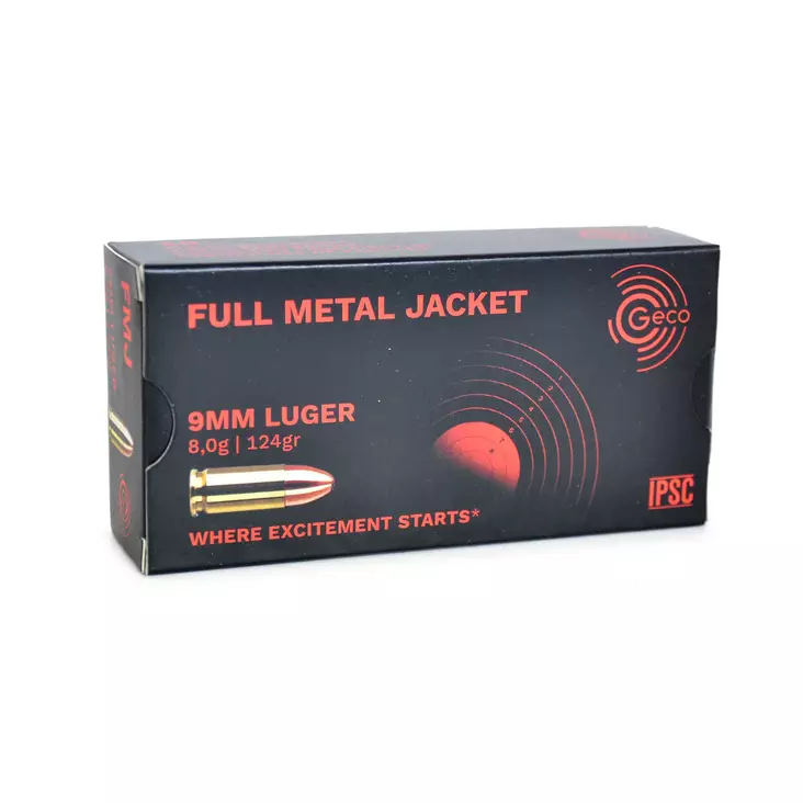 Geco 9mm Luger 8g FMJ 50ptr/ras - Pistoolinpatruunat 9mm - 4000294186295 - 2