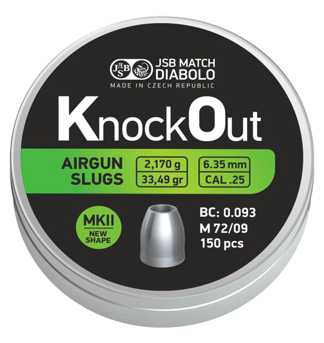 JSB KO Knock Out Slugs 6,35mm 2,17g - 6,35 mm luodit - 8594180451155 - 1