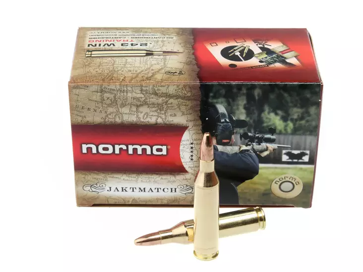 Norma .243 Win. Jaktmatch FMJ 6,2 g - .243 Winchester kiväärinpatruunat - 7393923160375 - 1