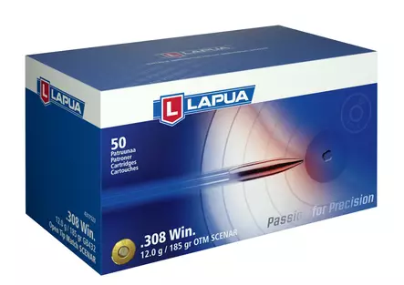 Lapua .308 Win. Scenar 12,0 g - .308 Winchester kiväärinpatruunat - 6418267101646 - 1