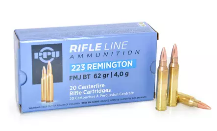 PPU .223 Rem. FMJ BT 4,00 g - .223 Remington kiväärinpatruunat - 8605003812326 - 2