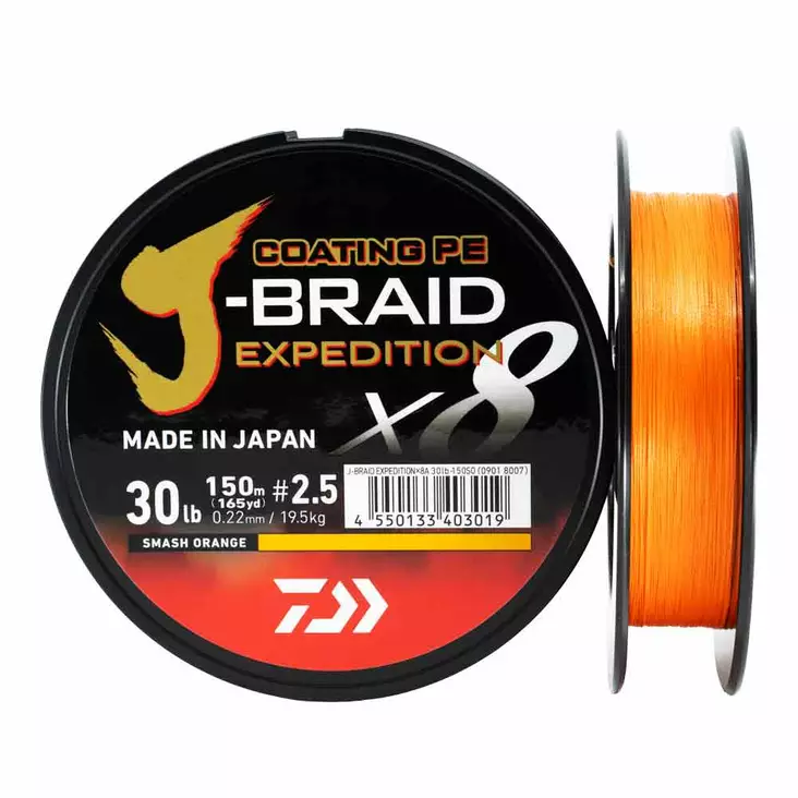 Daiwa J-Braid Expedition x8E 150m Smash Orange kuitusiima - Monikuitu - 043178182666 - 1